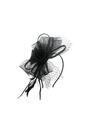 Black Double Flower Feather Fascinator, Image 2 of 2