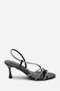 Black Gloria Diamante Strappy Low Heeled Sandals, Image 2 of 6