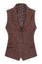 Rust Infinity Leather Rust Herringbone Wool Tweed Check Waistcoat, Image 1 of 4