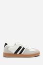 White 'Xia' Classic Retro Lace Up Trainer with Stripes, Image 2 of 8