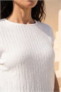 White Classic Textured Stretch T-Shirt, Image 4 of 5