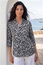 Grey Classic Printed Mock Shirt, Image 1 of 4