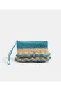 Turqouise Saffira - Straw Clutch Bag - Pale Turquoise, Image 2 of 3