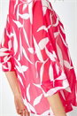 CERISE Leaf Print Chiffon Overlay Top, Image 5 of 5
