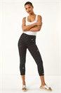 Black Embellished Cropped Stretch Jeggings, Image 2 of 5