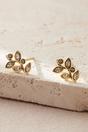 Gold Sterling Silver Crystal Leaf Studs, Image 1 of 2