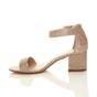 Rose Gold AJVANI Rose Gold Mid Block Heel Ankle Strap Sandals, Image 3 of 6