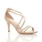 Natural AJVANI Natural High Heel Crossed Straps Buckle Sandals, Image 1 of 6