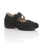 Black AJVANI Black Flat Comfort Mary Jane Shoes, Image 1 of 6