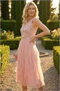 Light Pink Premium Beaded Frill Dress, Image 2 of 4