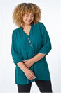 Forest  Curve Linen Look Shirt, Image 2 of 4