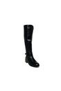 Black iKrush Black Nina Faux Leather Buckle Knee High Boots, Image 7 of 8