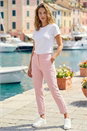 Light Pink Cotton Stretch Chino Trousers, Image 3 of 4