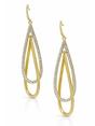 Gold Double Loop Pavé Drop Earrings, Image 1 of 3