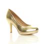 Gold AJVANI Gold High Heel Court Shoes, Image 1 of 6