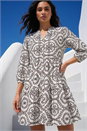 Black Circle Broderie Smock Dress, Image 1 of 4