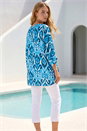 Blue Ikat Print Tunic Top, Image 3 of 4