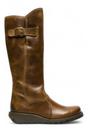Brown Womens Heel Knee High Zip Up Boots-Mol 2, Image 1 of 8