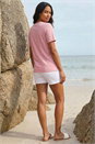 Pink Textured Floral Stretch T-Shirt, Image 3 of 4