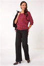 Wine Stretch Side Tie Ruched Top, Image 2 of 5