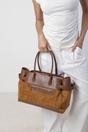Brown Lyanna Buckled Tote Bag with Side Zip, Image 2 of 6