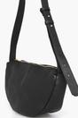 Black Italian LeatherHalf Moon Crossbody Bag, Image 2 of 3