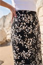 Black Dusk Floral Fluted Midi Skirt, Image 4 of 4
