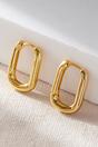Gold Sterling Silver U Shaped Geometric Hoops, Image 2 of 2