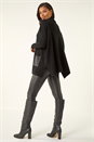 Black Sparkle Pocket Poncho Jumper, Image 3 of 5