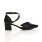 Black AJVANI Black Mid Block Heel Crossed Strap Pointed Toe 2 Part Heels, Image 2 of 6