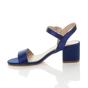 Navy Blue Mid Block Heel Buckle Strappy Sandals, Image 3 of 6