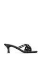 Black XY LONDON Black 'Claudia' Mid Heeled Sandal Slip On Mules With Square Toe, Image 1 of 6