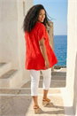 Red Curve Ring Front Oversized Top, Image 3 of 4