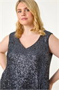 PEWTER Curve Sequin V-Neck Stretch Vest, Image 5 of 6