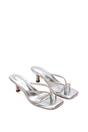Silver XY LONDON Silver 'Megan' Toe Post Heeled Mules With Crystal Details, Image 6 of 6