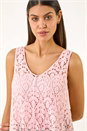 Light Pink Crochet Knit Vest Top, Image 5 of 6