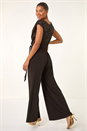 Chocolate Sequin Bodice Cowl Neck Jumpsuit, Image 4 of 7