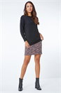 Red Textured A line Boucle Skirt, Image 2 of 5