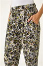 Black Abstract Print Harem Straight Trousers, Image 5 of 5