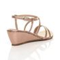 Rose Gold Mid Wedge Heel Crossed Straps Sandals, Image 4 of 6