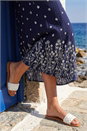 Navy  Floral Border Print Stretch Skirt, Image 4 of 4
