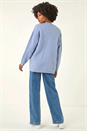 Light Blue  Waffle Knit Cardigan, Image 4 of 6