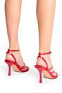 Red Free Spirit Red Strappy Round Toe Mid Heels, Image 3 of 4