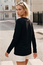 Black Long Sleeve Jersey Top, Image 3 of 4