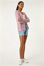 Purple Textured V-Neck Knit Shrug , Image 2 of 5