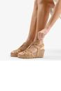 Brown Womens Suede Wedge Heel Sandals-Vero B1, Image 7 of 8