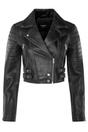 Black Cropped Brando Leather Biker Jacket, Image 2 of 7