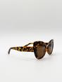 Brown Oversized Cat-Eye Sunglasses in Tortoiseshell, Image 2 of 4