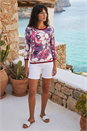Pink Floral Metallic Knit Top, Image 2 of 4