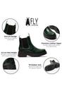 Dark Green Womens Soft Chelsea Ankle Boots-MEDI789, Image 3 of 5
